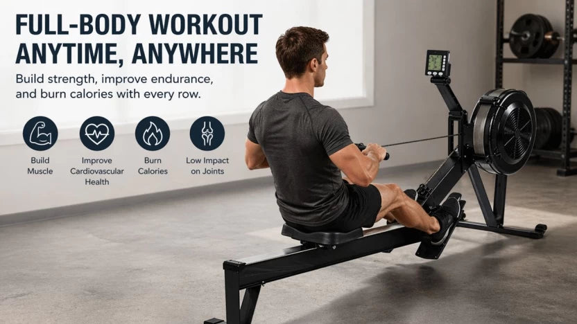 AFRI101 Self-Powered Air Resistance Foldable Rowing Machine