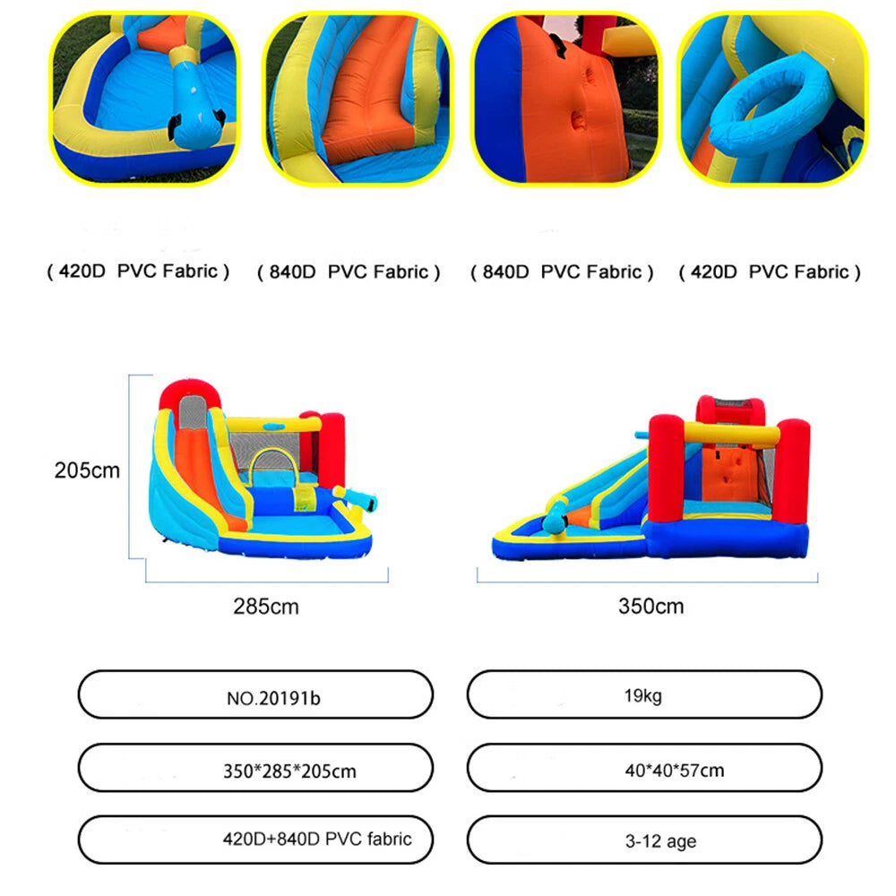 BONX Inflatable Bounce House Bouncy Jumping Castle with Blower Slide for Kids