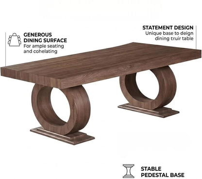 SMTE DT-4337 Engineered Wood Dining Table  (Finish Colour - WALNUT BROWN, Engineered Wood, Assembly Required)