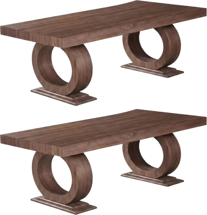 SMTE DT-4337 Engineered Wood Dining Table  (Finish Colour - WALNUT BROWN, Engineered Wood, Assembly Required)