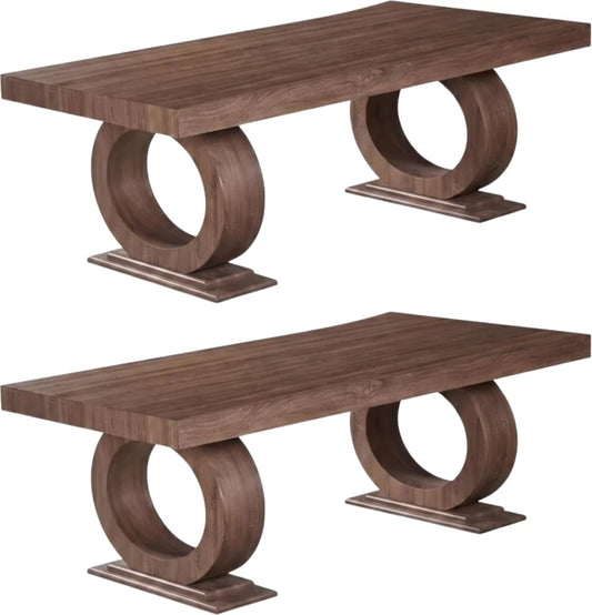 SMTE DT-4337 Engineered Wood Dining Table  (Finish Colour - WALNUT BROWN, Engineered Wood, Assembly Required)