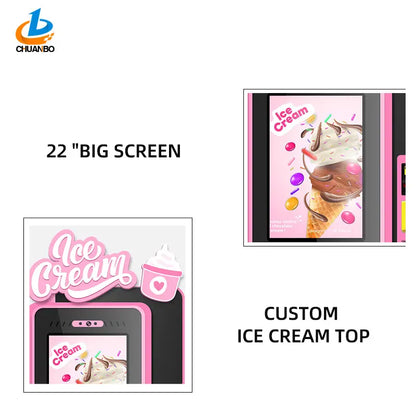 Industrial Commercial Soft Serve Ice Cream Machine with bill accepter and card reader