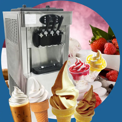 Premium 3 Flavor Energy-Saving Commercial Soft Ice Cream Machine