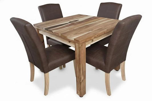 VC Furniture and Design Solid Wood 4 Seater Dining Set  (Finish Colour -Brown, Assembly Required)