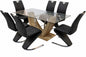 DC Selene 7pce Glass Dinning Set Black Engineered Wood Dining Table