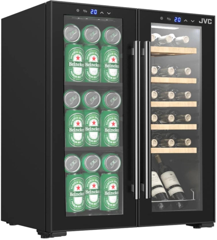 JVC 160 L Double Door Fridge  (Black, WG-NRFW16B5S Double Door Wine & Beverage Cooler)
