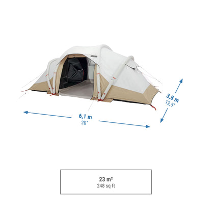 4-person, 2-bedroom inflatable camping tent, Air Seconds 4.2, Fresh & Black
