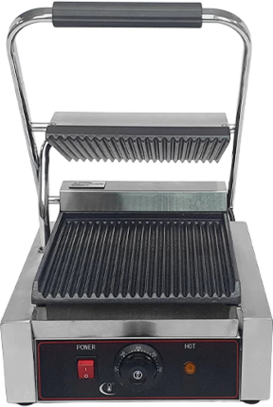 Aloma Contact Grill / Panini Grill (Single) 1800 W Electric Pop Up Toaster (Silver)