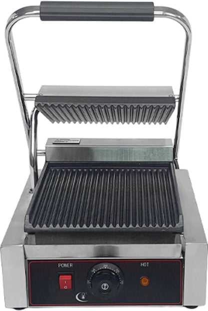 Aloma Contact Grill / Panini Grill (Single) 1800 W Electric Pop Up Toaster (Silver)