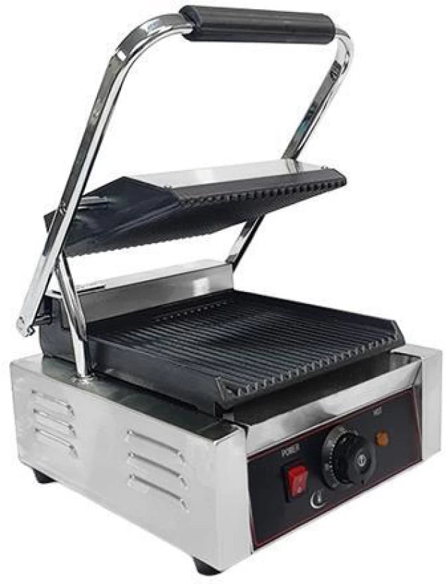 Aloma Contact Grill / Panini Grill (Single) 1800 W Electric Pop Up Toaster (Silver)