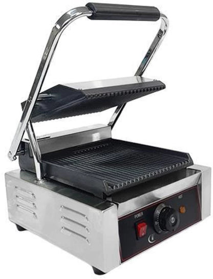 Aloma Contact Grill / Panini Grill (Single) 1800 W Electric Pop Up Toaster (Silver)
