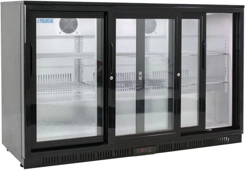 Polarcab 320 L Multi-Door Fridge  (Black, Back Bar Bottle Cooler – 3 Door, Sliding)