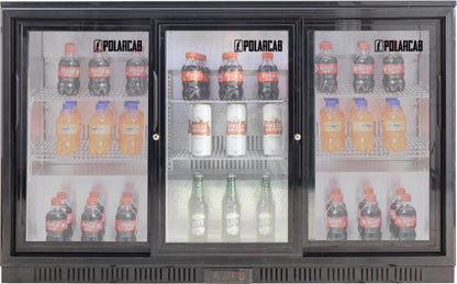 Polarcab 320 L Multi-Door Fridge  (Black, Back Bar Bottle Cooler – 3 Door, Sliding)