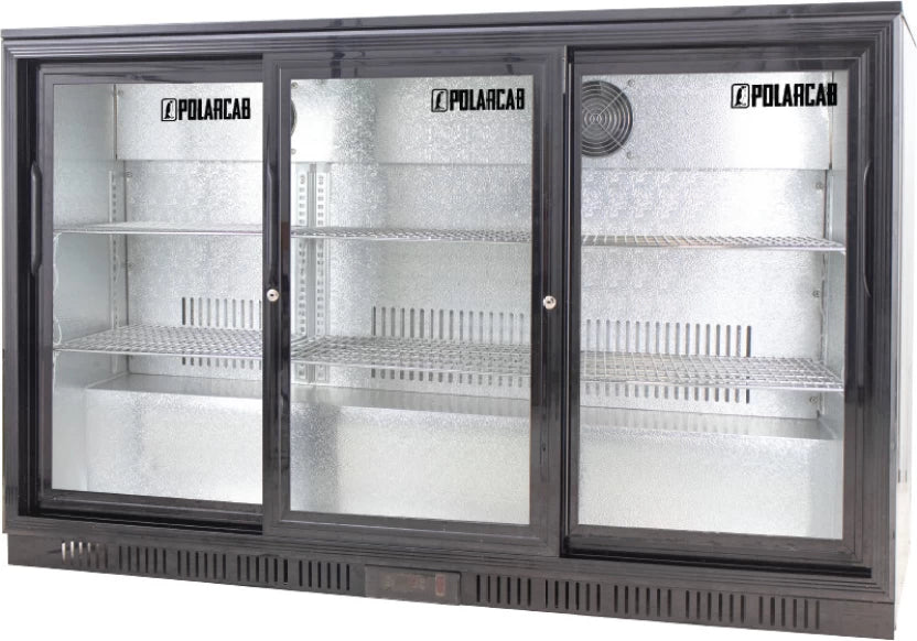 Polarcab 320 L Multi-Door Fridge  (Black, Back Bar Bottle Cooler – 3 Door, Sliding)