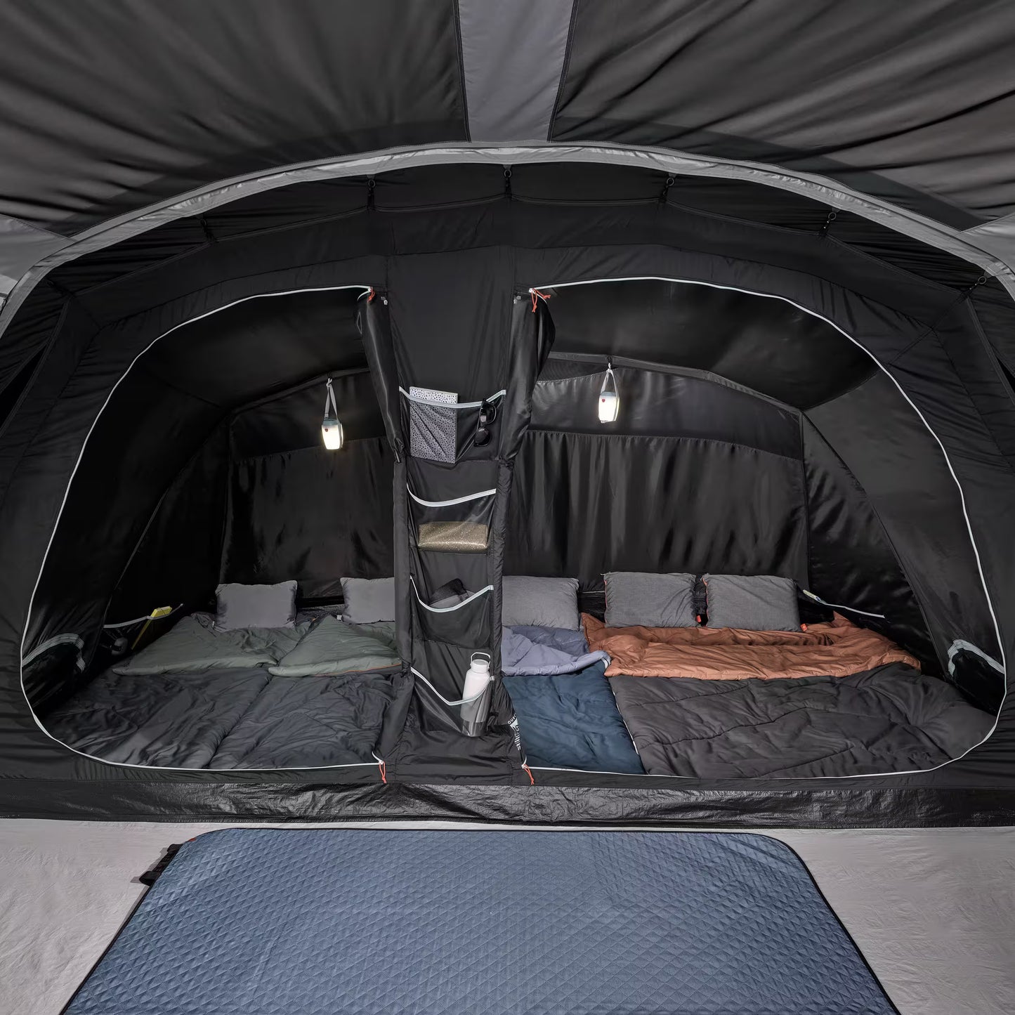 5-person, 2-bedroom camping tent, Arpenaz 5.2, Fresh & Black