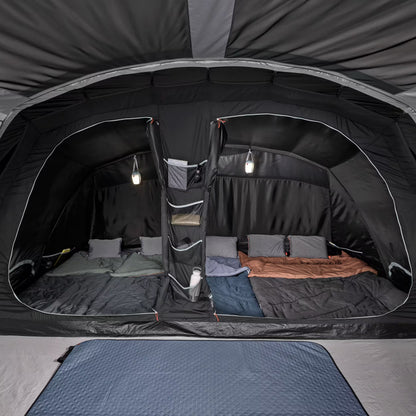 5-person, 2-bedroom camping tent, Arpenaz 5.2, Fresh & Black