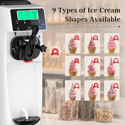 Soft Serve Ice Cream Machine, Ice Cream Machine for Commercial and Home Use