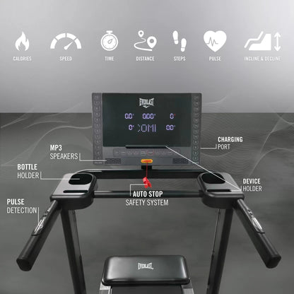 Everlast Gradient Incline & Decline with Blue Tooth and Fitness Apps Motorized Treadmill