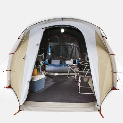 Inflatable 4-person camping tent, Air Seconds 4.1 Fresh & Black - Beige