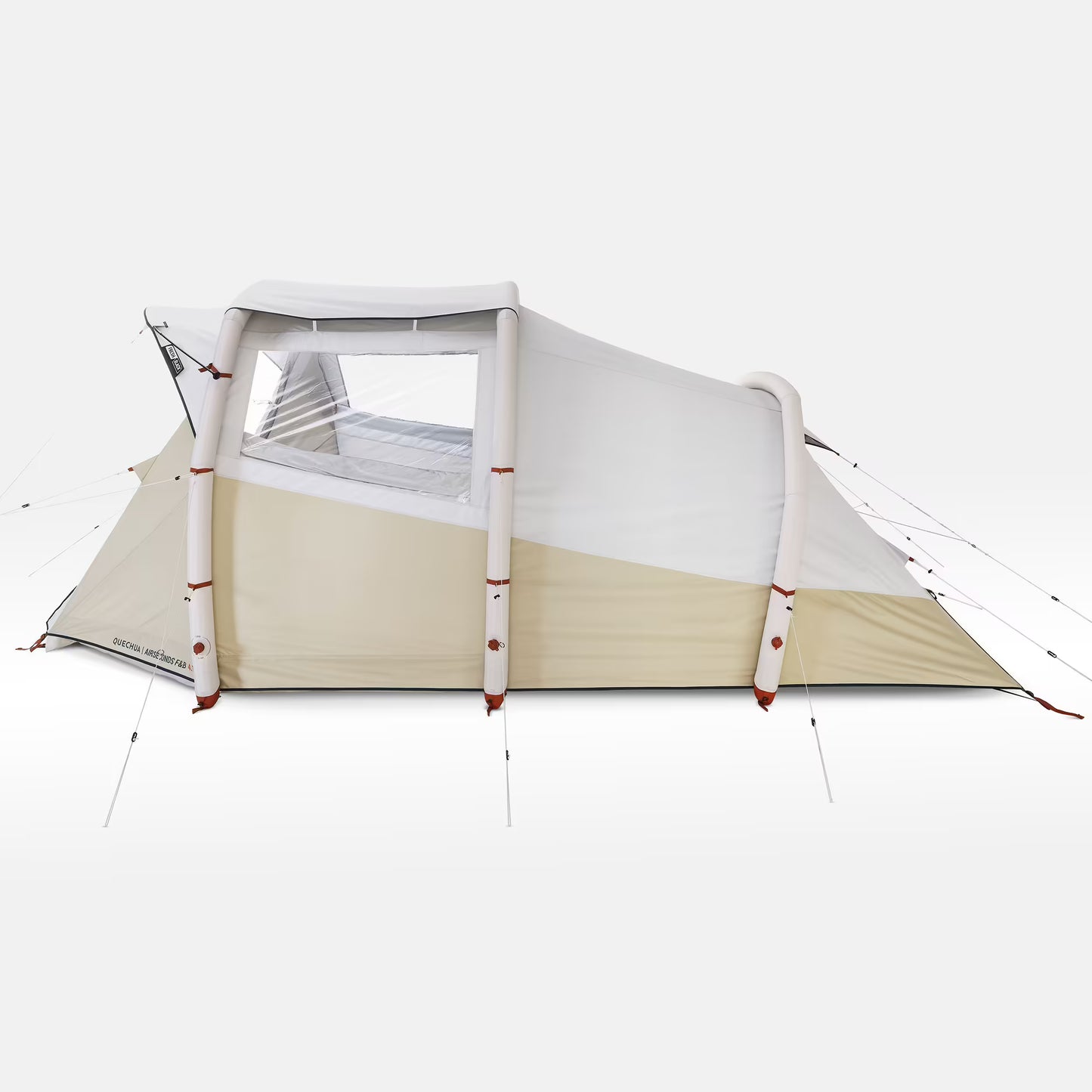Inflatable 4-person camping tent, Air Seconds 4.1 Fresh & Black - Beige