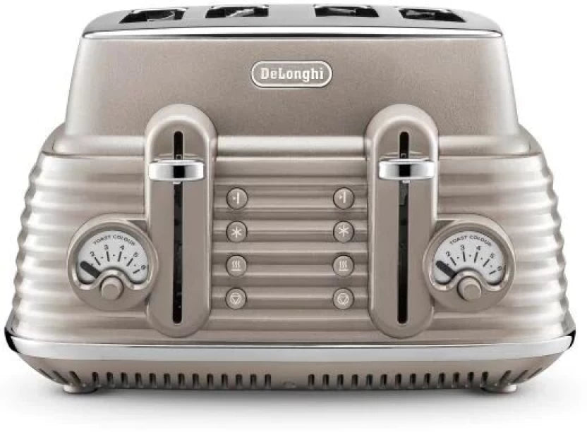 Delonghi Scultura Selections 4 Slice : Clay CTZS4003.BG 1800 W Electric Pop Up Toaster (Beige)