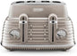 Delonghi Scultura Selections 4 Slice : Clay CTZS4003.BG 1800 W Electric Pop Up Toaster (Beige)