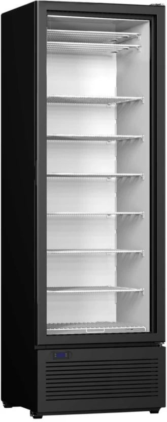 The Crystal 417 L Single Door Fridge  (Black, Upright display freezer)