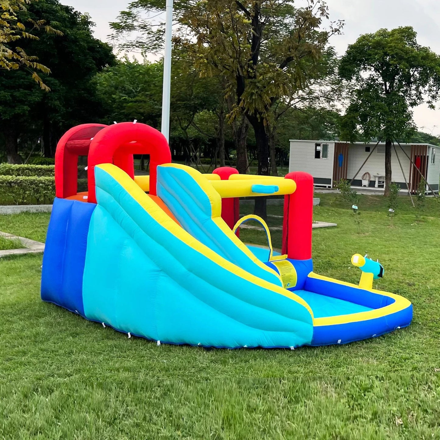 BONX Inflatable Bounce House Bouncy Jumping Castle with Blower Slide for Kids