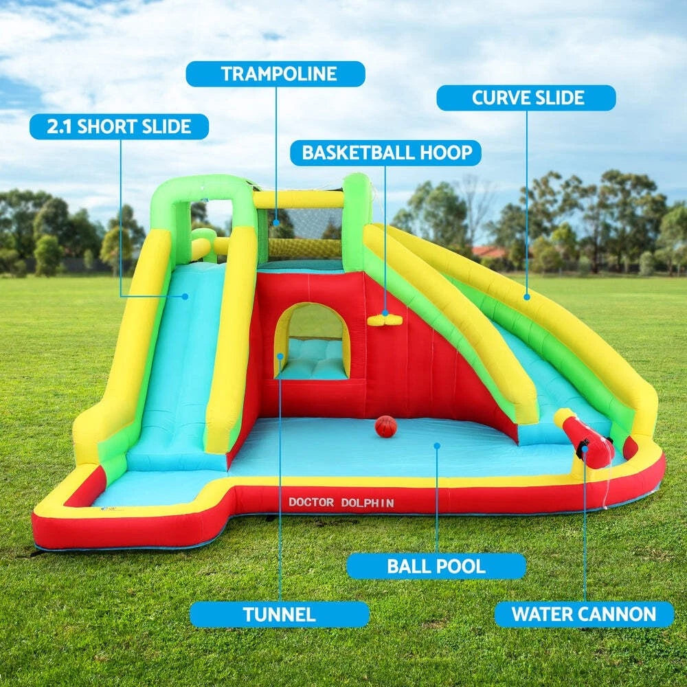 Doctor Dolphin Kids Inflatable Pool Water Slide Park Jumping Castle