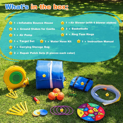 Inflatable Water Slide Bounce House Splash Pool Backyard Climbing Tunnel Kids
