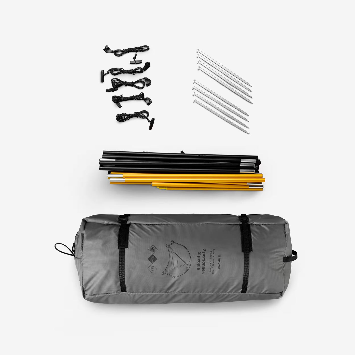 2-person dome trekking tent, lightweight and free-standing