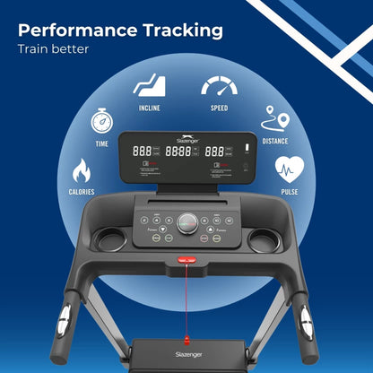 Slazenger Summit Auto Incline with USB Charger & Bluetooth Speakers Motorized Treadmill